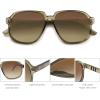 imageSOJOS Retro Vintage Square Polarized Sunglasses for Women Men 70s 80s Oversized Shades SJ2272Olive GreenBrown