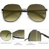 imageSOJOS Trendy Oversized Sunglasses for Women Men UV400 Protection Hexagon Shades with Spring Hinges SJ1210Dark GunmetalGreen