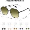 imageSOJOS Trendy Oversized Sunglasses for Women Men UV400 Protection Hexagon Shades with Spring Hinges SJ1210Dark GunmetalGreen