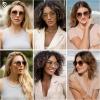 imageSOJOS Trendy Oversized Sunglasses for Women Men UV400 Protection Hexagon Shades with Spring Hinges SJ1210Dark GunmetalGreen