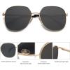 imageSOJOS Trendy Oversized Sunglasses for Women Men UV400 Protection Hexagon Shades with Spring Hinges SJ1210GoldBlack