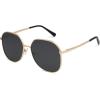 imageSOJOS Trendy Oversized Sunglasses for Women Men UV400 Protection Hexagon Shades with Spring Hinges SJ1210GoldBlack