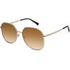 imageSOJOS Trendy Oversized Sunglasses for Women Men UV400 Protection Hexagon Shades with Spring Hinges SJ1210GoldGradient Brown