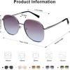 imageSOJOS Trendy Oversized Sunglasses for Women Men UV400 Protection Hexagon Shades with Spring Hinges SJ1210Light GunmetalPurple