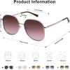imageSOJOS Trendy Oversized Sunglasses for Women Men UV400 Protection Hexagon Shades with Spring Hinges SJ1210PinkDark Rose
