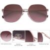 imageSOJOS Trendy Oversized Sunglasses for Women Men UV400 Protection Hexagon Shades with Spring Hinges SJ1210PinkDark Rose