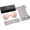 imageSOJOS Trendy Oversized Sunglasses for Women Men UV400 Protection Hexagon Shades with Spring Hinges SJ1210Rose GoldPink Mirrored