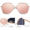 imageSOJOS Trendy Oversized Sunglasses for Women Men UV400 Protection Hexagon Shades with Spring Hinges SJ1210Rose GoldPink Mirrored