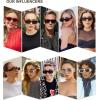 imageSOJOS Trendy Y2K Rectangle Polarized Sunglasses for Women Men Fashion Designer Rave Sunglasses SJ2228BlackBrown