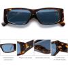 imageSOJOS Trendy Y2K Rectangle Polarized Sunglasses for Women Men Fashion Designer Rave Sunglasses SJ2228Brown TortoiseBlue