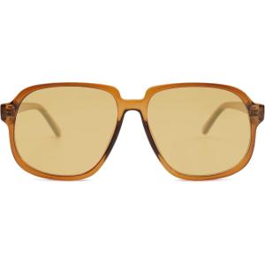 imageSOJOS Retro Vintage Square Polarized Sunglasses for Women Men 70s 80s Oversized Shades SJ2272BrownBrown