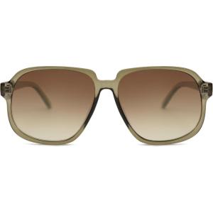 imageSOJOS Retro Vintage Square Polarized Sunglasses for Women Men 70s 80s Oversized Shades SJ2272Olive GreenBrown