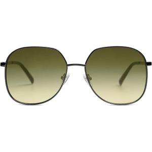 imageSOJOS Trendy Oversized Sunglasses for Women Men UV400 Protection Hexagon Shades with Spring Hinges SJ1210Dark GunmetalGreen