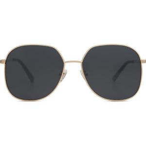 imageSOJOS Trendy Oversized Sunglasses for Women Men UV400 Protection Hexagon Shades with Spring Hinges SJ1210GoldBlack