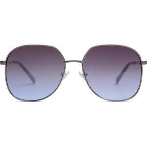 imageSOJOS Trendy Oversized Sunglasses for Women Men UV400 Protection Hexagon Shades with Spring Hinges SJ1210Light GunmetalPurple