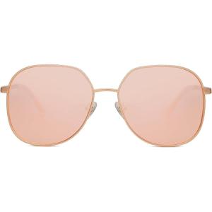 imageSOJOS Trendy Oversized Sunglasses for Women Men UV400 Protection Hexagon Shades with Spring Hinges SJ1210Rose GoldPink Mirrored
