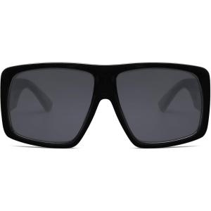 imageSOJOS Vintage Aviator 70s Sunglasses for Men Oversized Classic Retro Trendy Women Square Aviators Shades SJ2360BlackGrey