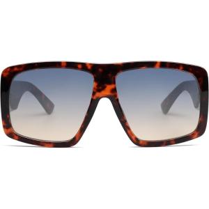imageSOJOS Vintage Aviator 70s Sunglasses for Men Oversized Classic Retro Trendy Women Square Aviators Shades SJ2360Red TortoiseBlue Grading