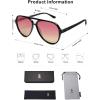 imageSOJOS Classic Polarized Aviator Sunglasses Womens Mens Retro Double Bridge Aviators SJ2201Shiny BlackPurple Gradient Brown