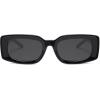 imageSOJOS Classic Trendy Rectangle Polarized Sunglasses Thick Frame with Star Decorations SJ2285BlackGrey