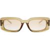 imageSOJOS Classic Trendy Rectangle Polarized Sunglasses Thick Frame with Star Decorations SJ2285Clear GreenLight Green