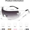 imageSOJOS Futuristic Rimless y2k Sunglasses for Women Oversized Trendy Shield Wrap Around Frameless Sun Glasses SJ1197Grey