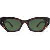 imageSOJOS Retro Trendy Polarized Sunglasses For Women Narrow Cat Eye Womens Shades SJ2346TortoiseGreen