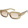 imageSOJOS Classic Trendy Rectangle Polarized Sunglasses Thick Frame with Star Decorations SJ2285Clear GreenLight Green