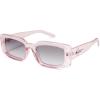 imageSOJOS Classic Trendy Rectangle Polarized Sunglasses Thick Frame with Star Decorations SJ2285Clear PinkLight Grey