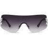 imageSOJOS Futuristic Rimless y2k Sunglasses for Women Oversized Trendy Shield Wrap Around Frameless Sun Glasses SJ1197Grey