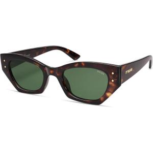 imageSOJOS Retro Trendy Polarized Sunglasses For Women Narrow Cat Eye Womens Shades SJ2346TortoiseGreen