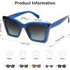 imageSOJOS Trendy Oversized Cateye Sunglasses Womens UV400 Large Designer Shades Lentes De Sol Para Mujer SJ2347Dark BlueGradient Grey