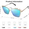 imageSOJOS Cateye Sunglasses for Women Fashion Mirrored Lens Metal Frame SJ1086Green