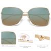 imageSOJOS Classic Square Oversized Sunglasses for Women Big Large Designer Style Sunnies SJ1082GoldBrowngreen