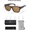 imageSOJOS Classic Square Polarized Sunglasses for Women Men Retro UV400 Sunnies SJ2280Brown PatternBrown