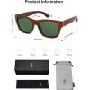 imageSOJOS Classic Square Polarized Sunglasses for Women Men Retro UV400 Sunnies SJ2280Dark BrownGreen