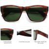 imageSOJOS Classic Square Polarized Sunglasses for Women Men Retro UV400 Sunnies SJ2280Dark BrownGreen