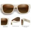 imageSOJOS Classic Square Polarized Sunglasses for Women Men Retro UV400 Sunnies SJ2280WhiteGradient Brown