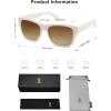 imageSOJOS Classic Square Polarized Sunglasses for Women Men Retro UV400 Sunnies SJ2280WhiteGradient Brown