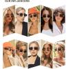 imageSOJOS Fashion Rectangle Sunglasses for Women Men Retro Vintage Narrow Sun Glasses SJ1162GoldGreen  Brown