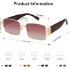 imageSOJOS Fashion Rectangle Sunglasses for Women Men Retro Vintage Narrow Sun Glasses SJ1162GoldWinegrey