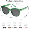 imageSOJOS Polairzed Sunglasses Womens Mens Trendy Square Shades SJ2203GreenGrey
