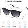 imageSOJOS Polarized Sunglasses for Women Men Round Classic Vintage Style TR90 SJ2091BlackGradient Grey