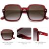 imageSOJOS Retro Square Polarized Sunglasses for Women Men Classic Trendy Sunnies SJ2226RedGrey