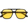 imageSOJOS Retro Trendy Aviator Polarized Sunglasses Men Women Vintage 70s Square Stylish Frame Sun Glasses SJ2283BlackYellow