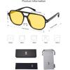 imageSOJOS Retro Trendy Aviator Polarized Sunglasses Men Women Vintage 70s Square Stylish Frame Sun Glasses SJ2283BlackYellow