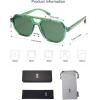 imageSOJOS Retro Trendy Aviator Polarized Sunglasses Men Women Vintage 70s Square Stylish Frame Sun Glasses SJ2283Crystal GreenGreen
