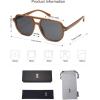 imageSOJOS Retro Trendy Aviator Polarized Sunglasses Men Women Vintage 70s Square Stylish Frame Sun Glasses SJ2283Milky Dark BrownGrey