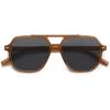 imageSOJOS Retro Trendy Aviator Polarized Sunglasses Men Women Vintage 70s Square Stylish Frame Sun Glasses SJ2283Milky Dark BrownGrey