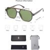 imageSOJOS Retro Trendy Aviator Polarized Sunglasses Men Women Vintage 70s Square Stylish Frame Sun Glasses SJ2283Milky GreyGreen